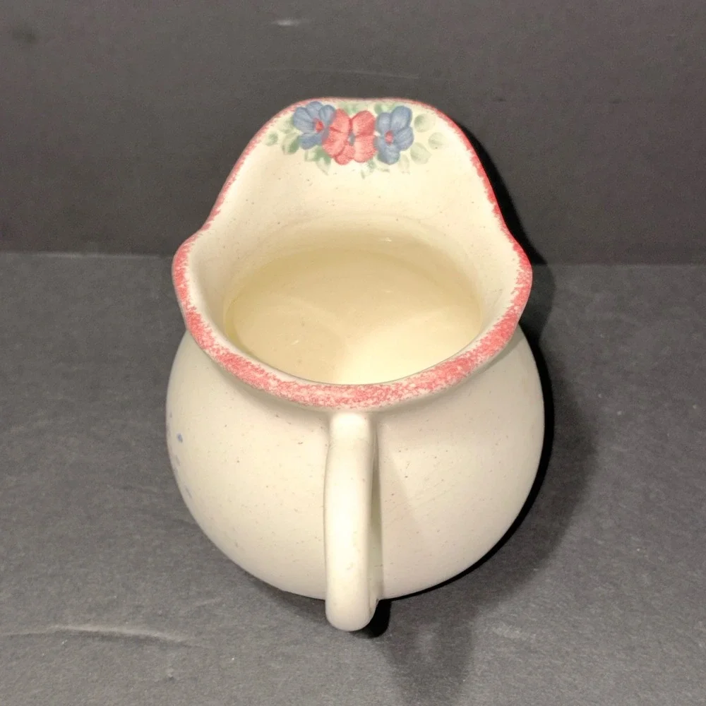 Vtg Assorted Creamer Mini Pitcher Lot Floral Stoneware Ceramic 6 Pc Collection